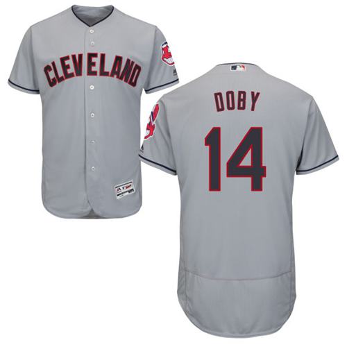 Indians #14 Larry Doby Grey Flexbase Authentic Collection Stitched MLB Jersey
